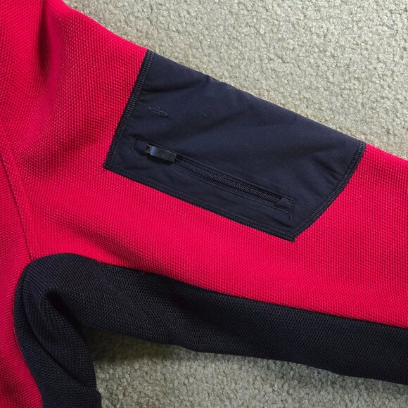 Men's Large Duluth Trading Co. Alaskan Hardgear 1/4 zip pullover, red and black - Picture 4 of 5